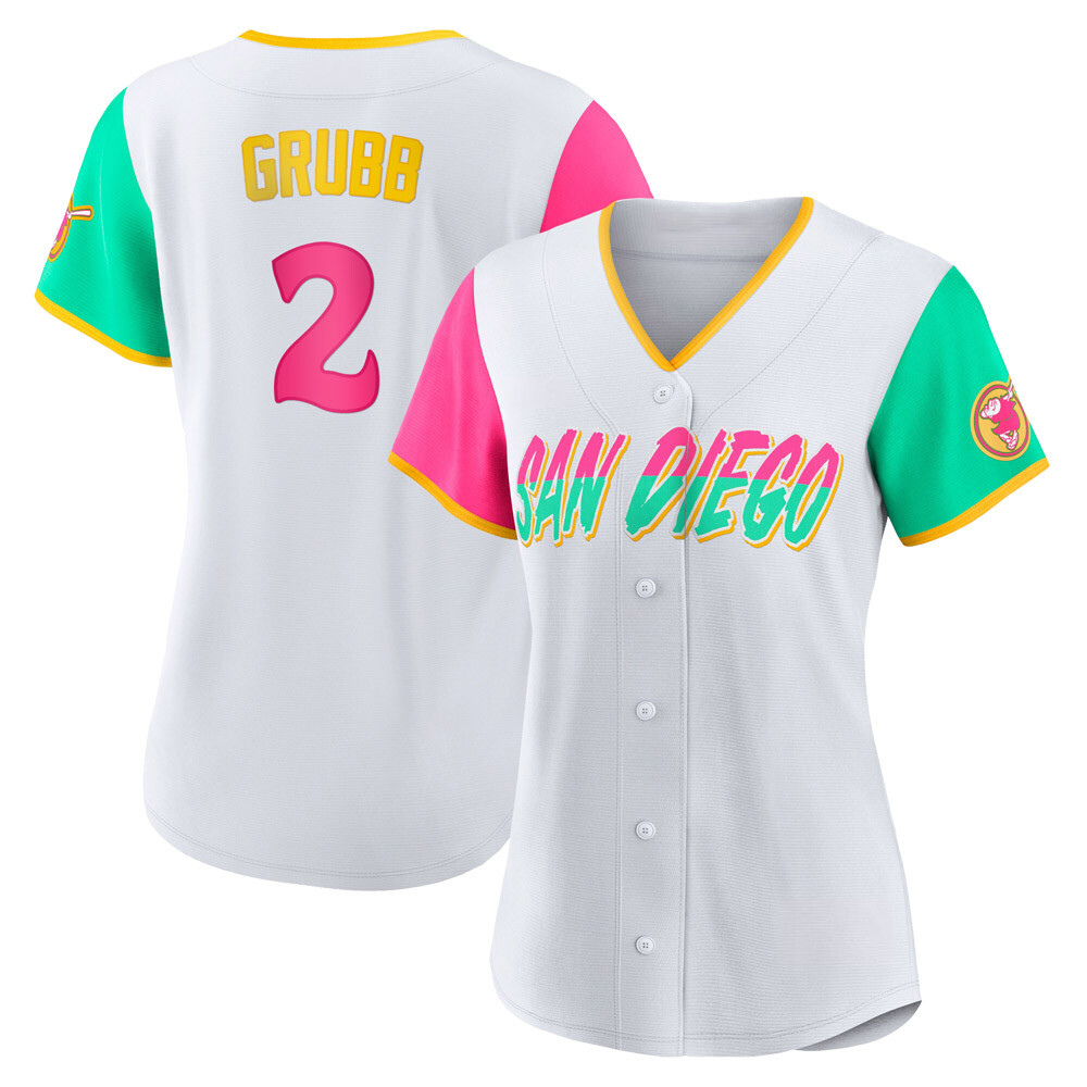 Replica Johnny Grubb Women's San Diego Padres White 2022 City Connect Jersey Replica Johnny Grubb Women's San Diego Padres White 2022 City Connect Jersey