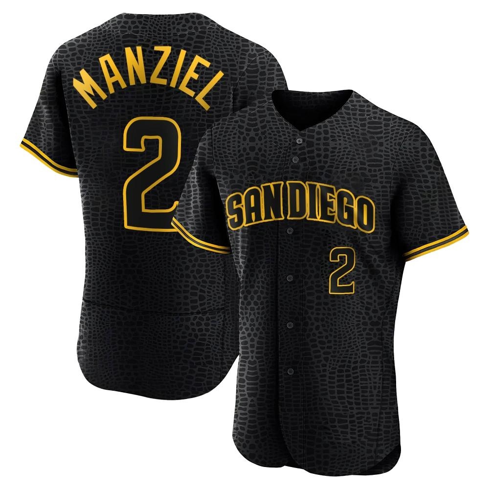 Authentic Johnny Manziel Men's San Diego Padres Black Snake Skin City Jersey Authentic Johnny Manziel Men's San Diego Padres Black Snake Skin City Jersey
