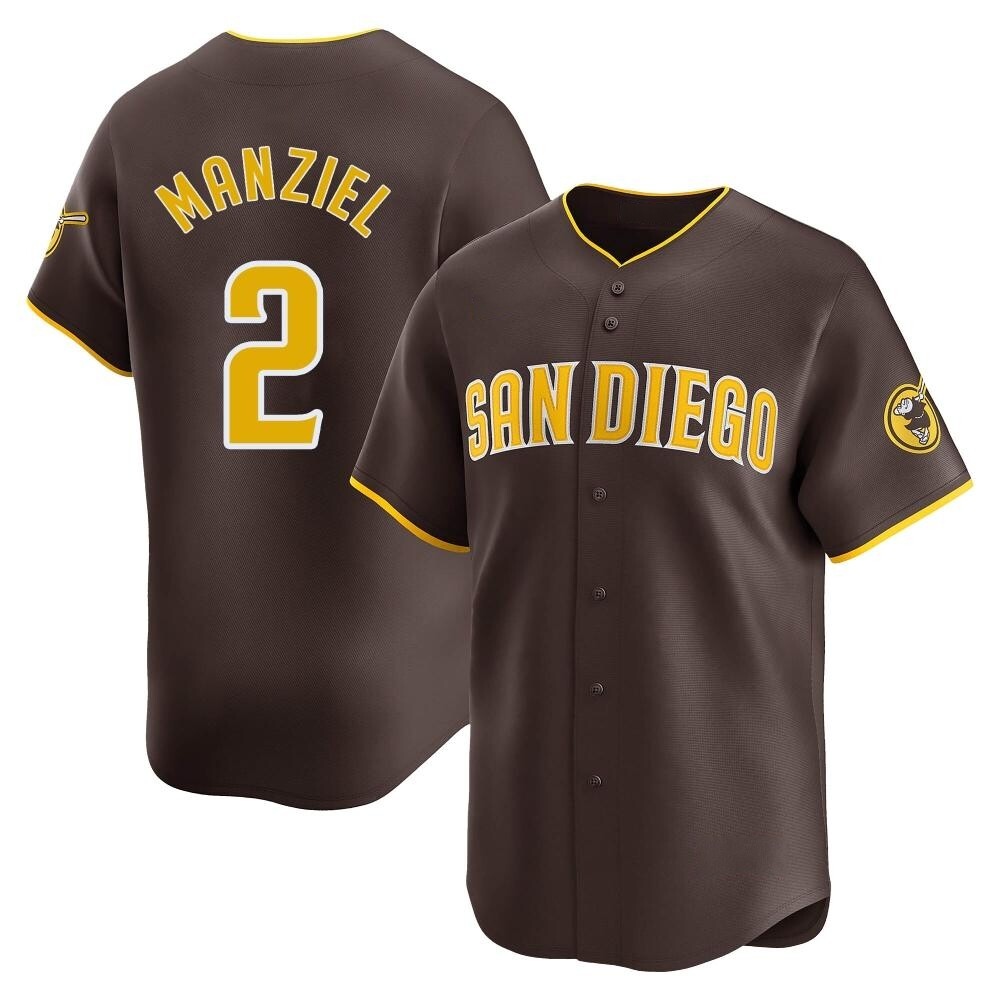 Limited Johnny Manziel Men's San Diego Padres Brown Away Jersey Limited Johnny Manziel Men's San Diego Padres Brown Away Jersey
