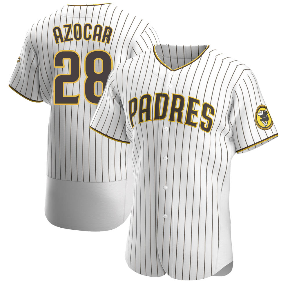 Authentic Jose Azocar Men's San Diego Padres White /Brown Home Jersey Authentic Jose Azocar Men's San Diego Padres White /Brown Home Jersey