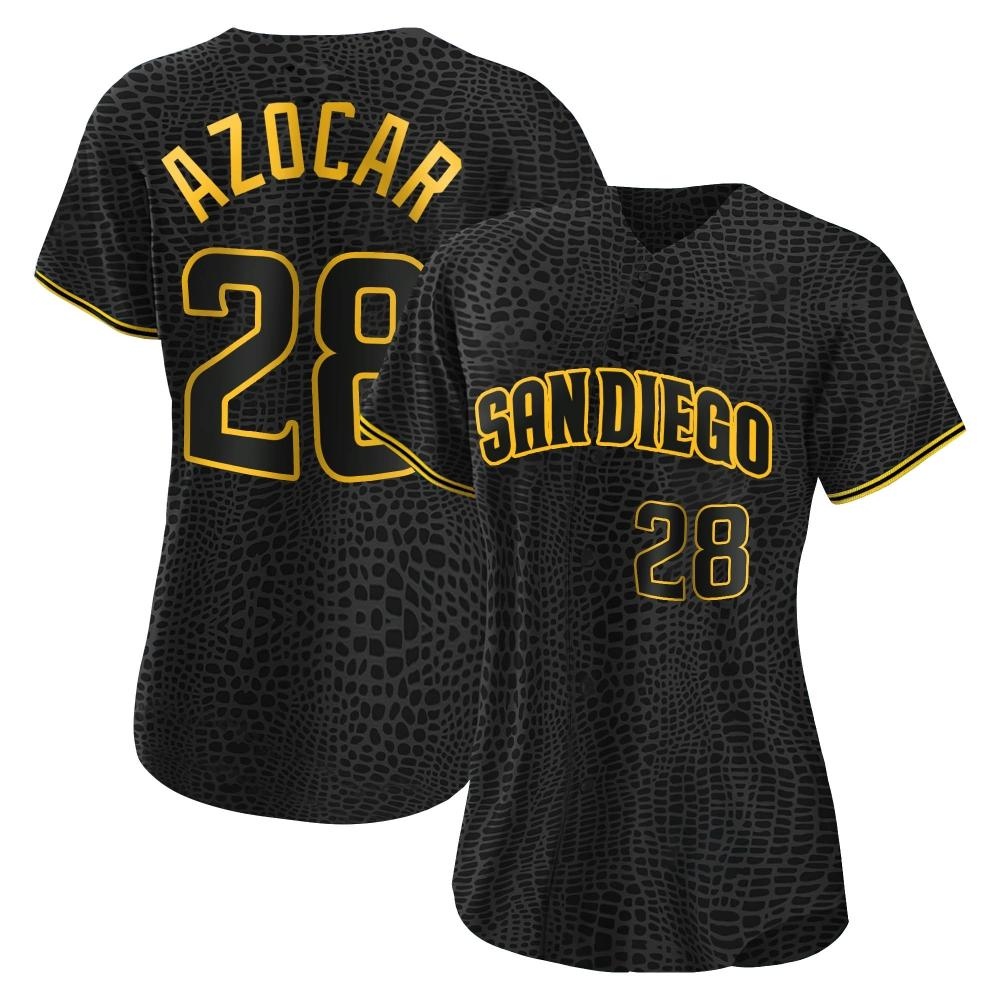 Authentic Jose Azocar Women's San Diego Padres Black Snake Skin City Jersey Authentic Jose Azocar Women's San Diego Padres Black Snake Skin City Jersey