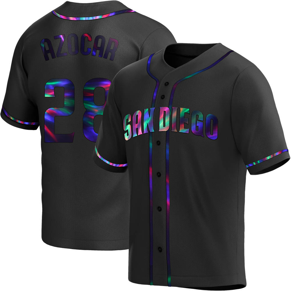 Replica Jose Azocar Men's San Diego Padres Black Holographic Alternate Jersey Replica Jose Azocar Men's San Diego Padres Black Holographic Alternate Jersey