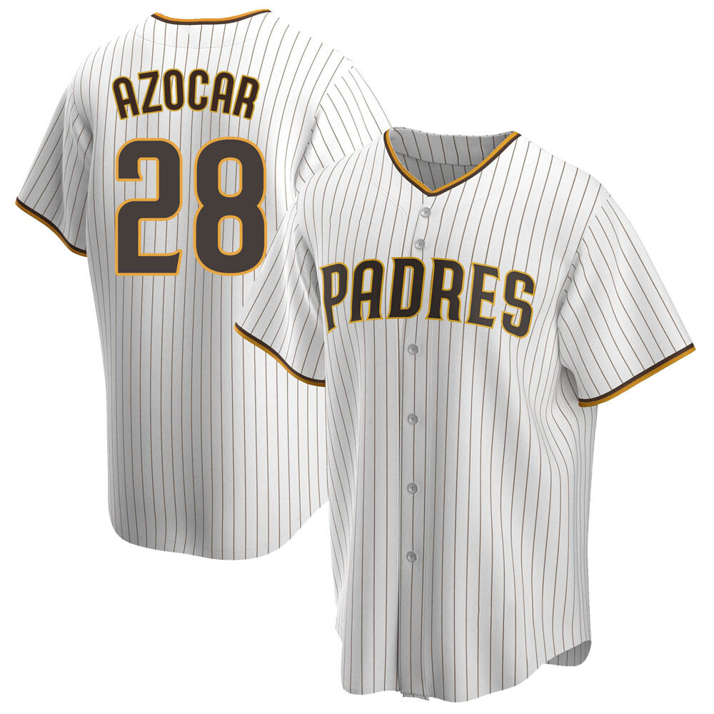Replica Jose Azocar Men's San Diego Padres White /Brown Home Jersey Replica Jose Azocar Men's San Diego Padres White /Brown Home Jersey