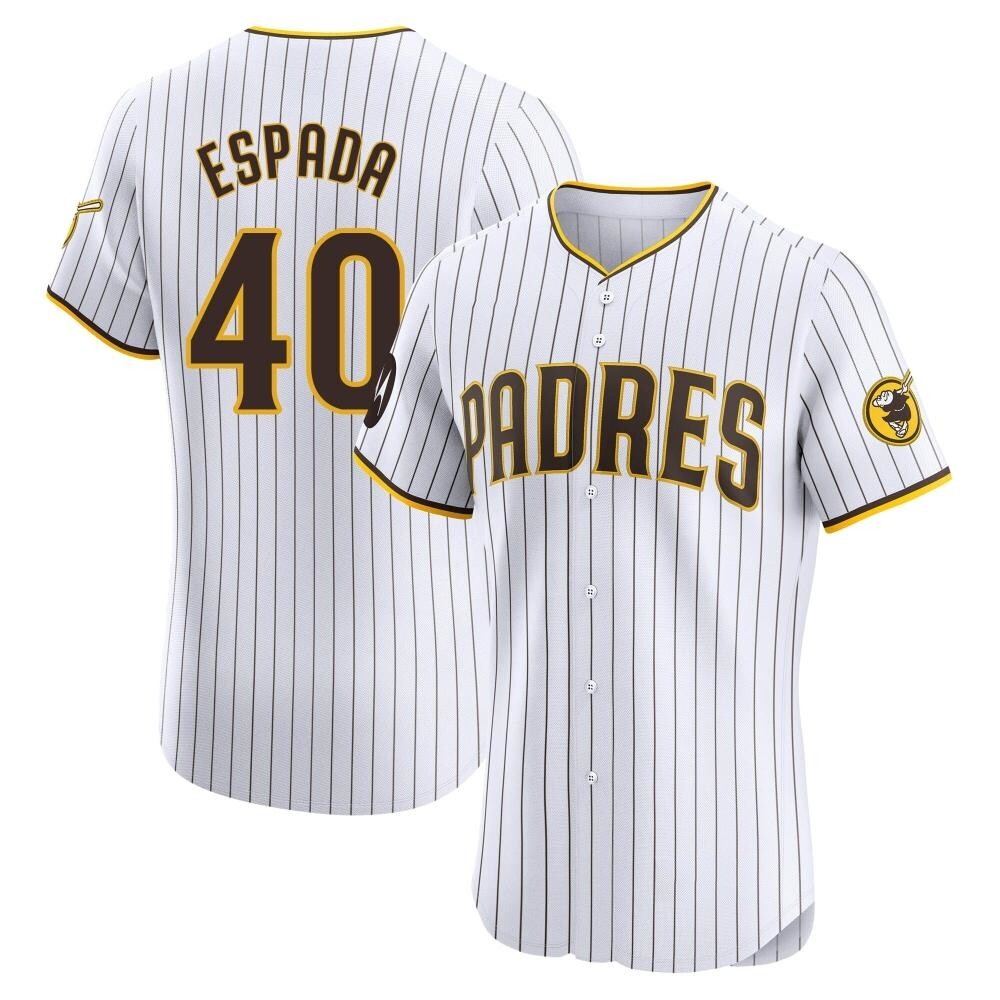 Elite Jose Espada Men's San Diego Padres White Home Patch Jersey Elite Jose Espada Men's San Diego Padres White Home Patch Jersey