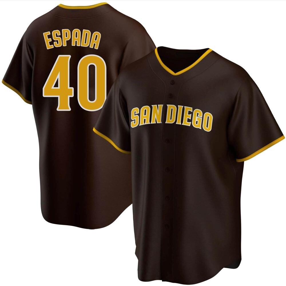 Replica Jose Espada Men's San Diego Padres Brown Road Jersey Replica Jose Espada Men's San Diego Padres Brown Road Jersey