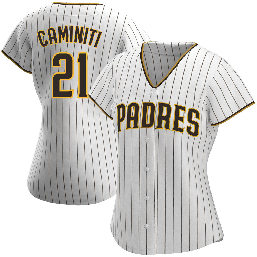 Authentic Ken Caminiti Women's San Diego Padres White /Brown Home Jersey Authentic Ken Caminiti Women's San Diego Padres White /Brown Home Jersey