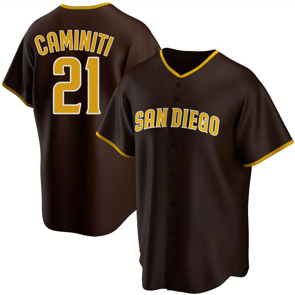 Replica Ken Caminiti Men's San Diego Padres Brown Road Jersey Replica Ken Caminiti Men's San Diego Padres Brown Road Jersey