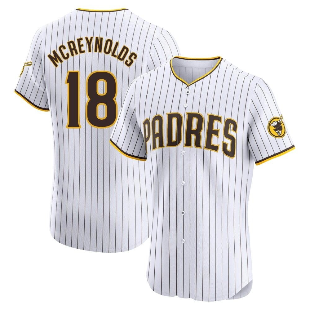 Elite Kevin Mcreynolds Men's San Diego Padres White Home Jersey Elite Kevin Mcreynolds Men's San Diego Padres White Home Jersey