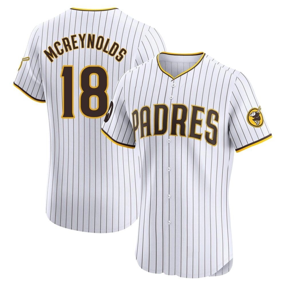 Elite Kevin Mcreynolds Men's San Diego Padres White Home Patch Jersey Elite Kevin Mcreynolds Men's San Diego Padres White Home Patch Jersey