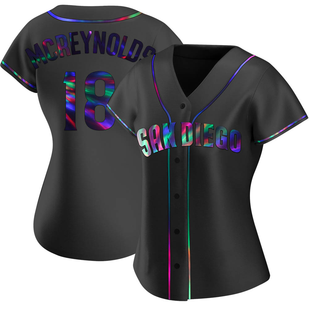 Replica Kevin Mcreynolds Women's San Diego Padres Black Holographic Alternate Jersey Replica Kevin Mcreynolds Women's San Diego Padres Black Holographic Alternate Jersey