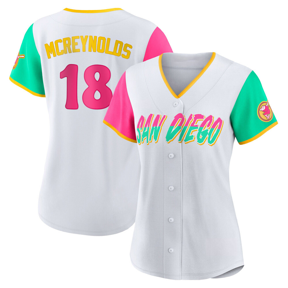 Replica Kevin Mcreynolds Women's San Diego Padres White 2022 City Connect Jersey Replica Kevin Mcreynolds Women's San Diego Padres White 2022 City Connect Jersey