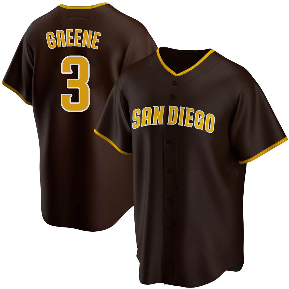 Replica Khalil Greene Youth San Diego Padres Green Brown Road Jersey