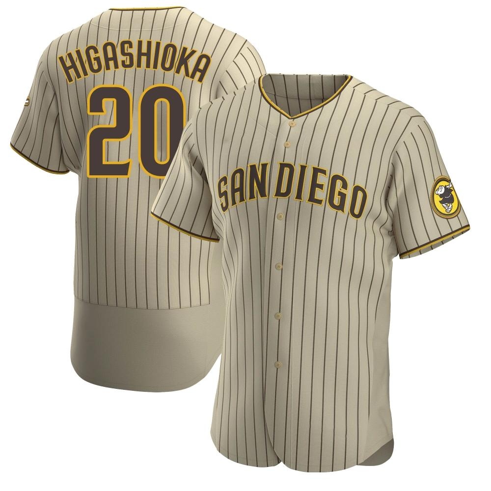 Authentic Kyle Higashioka Men's San Diego Padres Brown Tan/ Alternate Jersey Authentic Kyle Higashioka Men's San Diego Padres Brown Tan/ Alternate Jersey