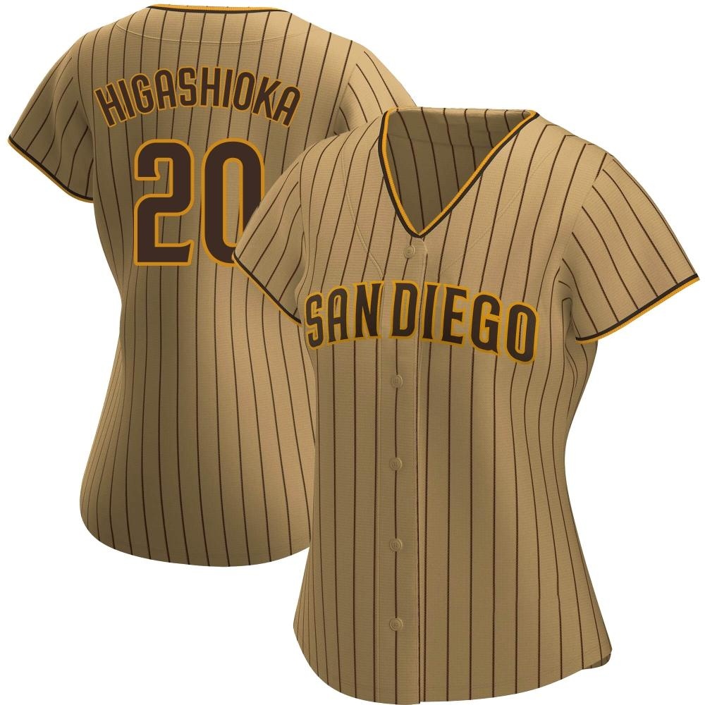 Authentic Kyle Higashioka Women's San Diego Padres Brown Tan/ Alternate Jersey Authentic Kyle Higashioka Women's San Diego Padres Brown Tan/ Alternate Jersey