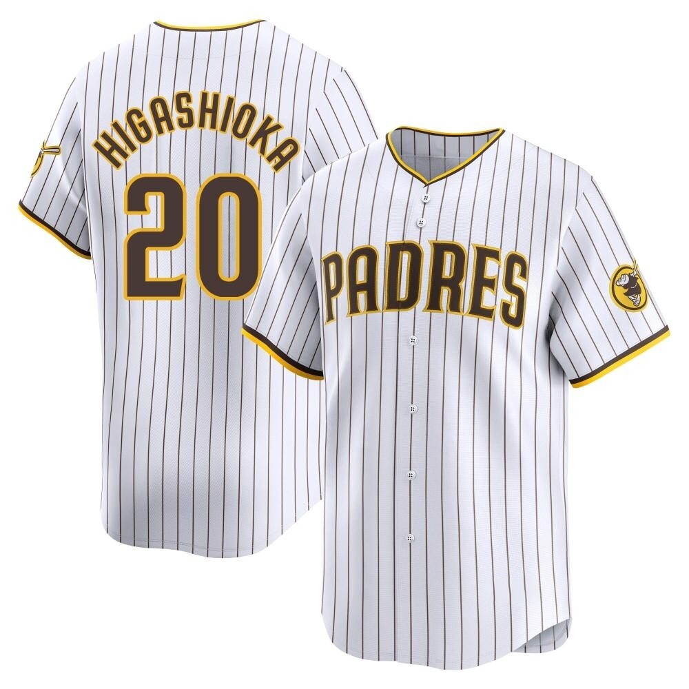 Limited Kyle Higashioka Men's San Diego Padres White Home Jersey Limited Kyle Higashioka Men's San Diego Padres White Home Jersey