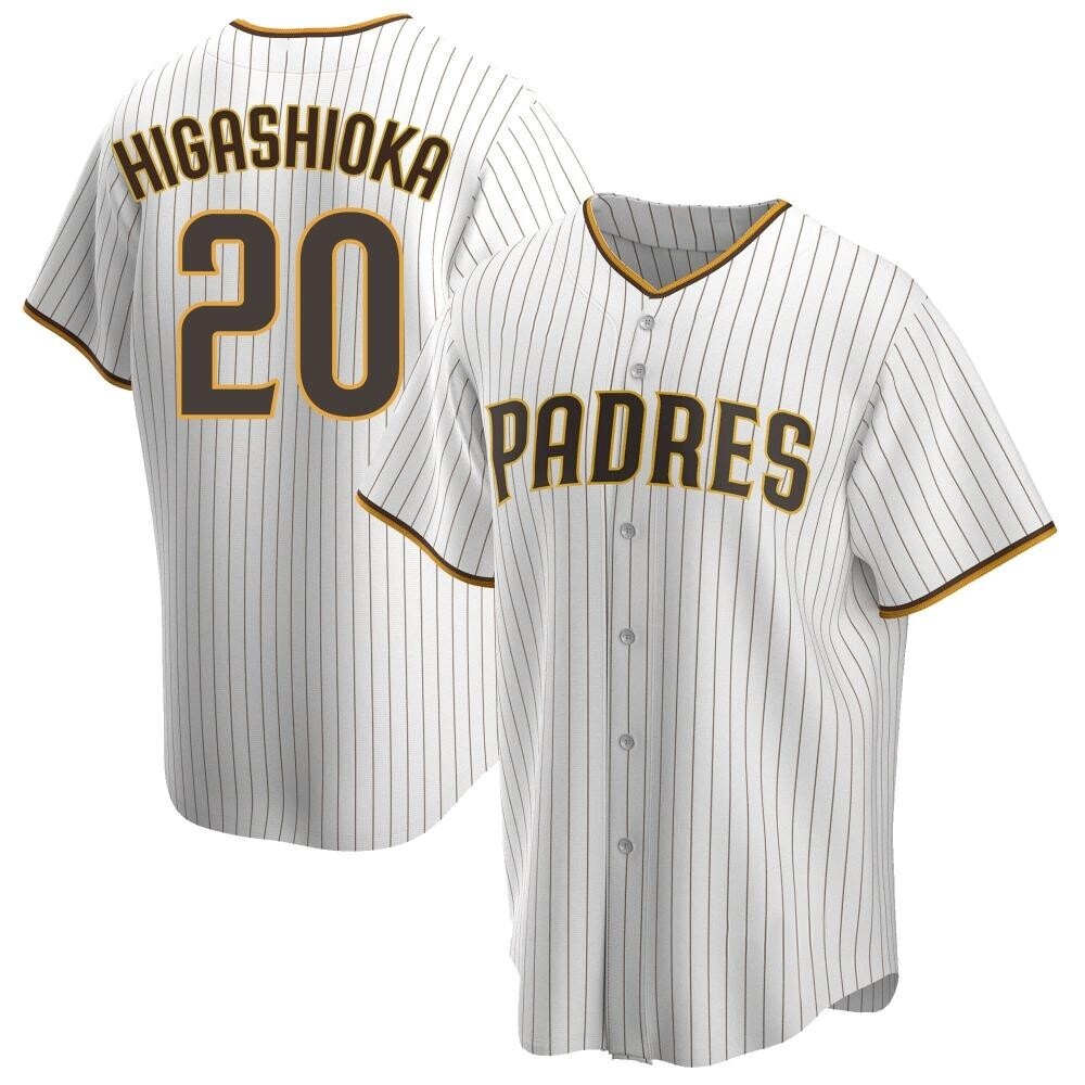 Replica Kyle Higashioka Men's San Diego Padres White /Brown Home Jersey Replica Kyle Higashioka Men's San Diego Padres White /Brown Home Jersey