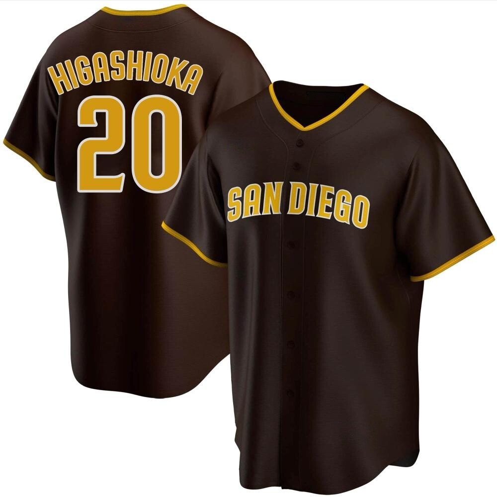 Replica Kyle Higashioka Youth San Diego Padres Brown Road Jersey Replica Kyle Higashioka Youth San Diego Padres Brown Road Jersey