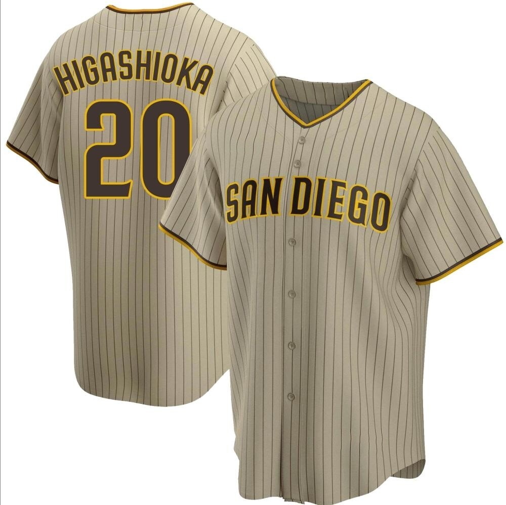 Replica Kyle Higashioka Youth San Diego Padres Brown Sand/ Alternate Jersey Replica Kyle Higashioka Youth San Diego Padres Brown Sand/ Alternate Jersey