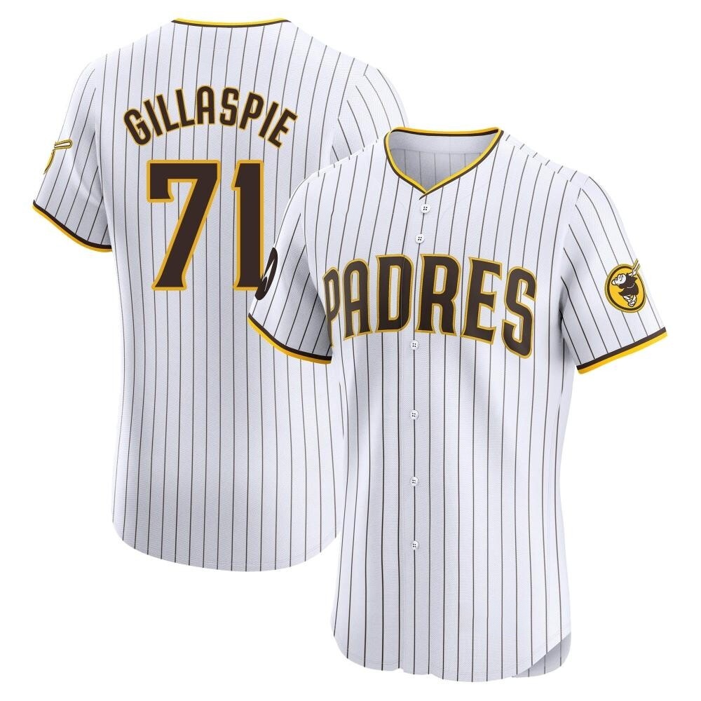 Elite Logan Gillaspie Men's San Diego Padres White Home Patch Jersey Elite Logan Gillaspie Men's San Diego Padres White Home Patch Jersey