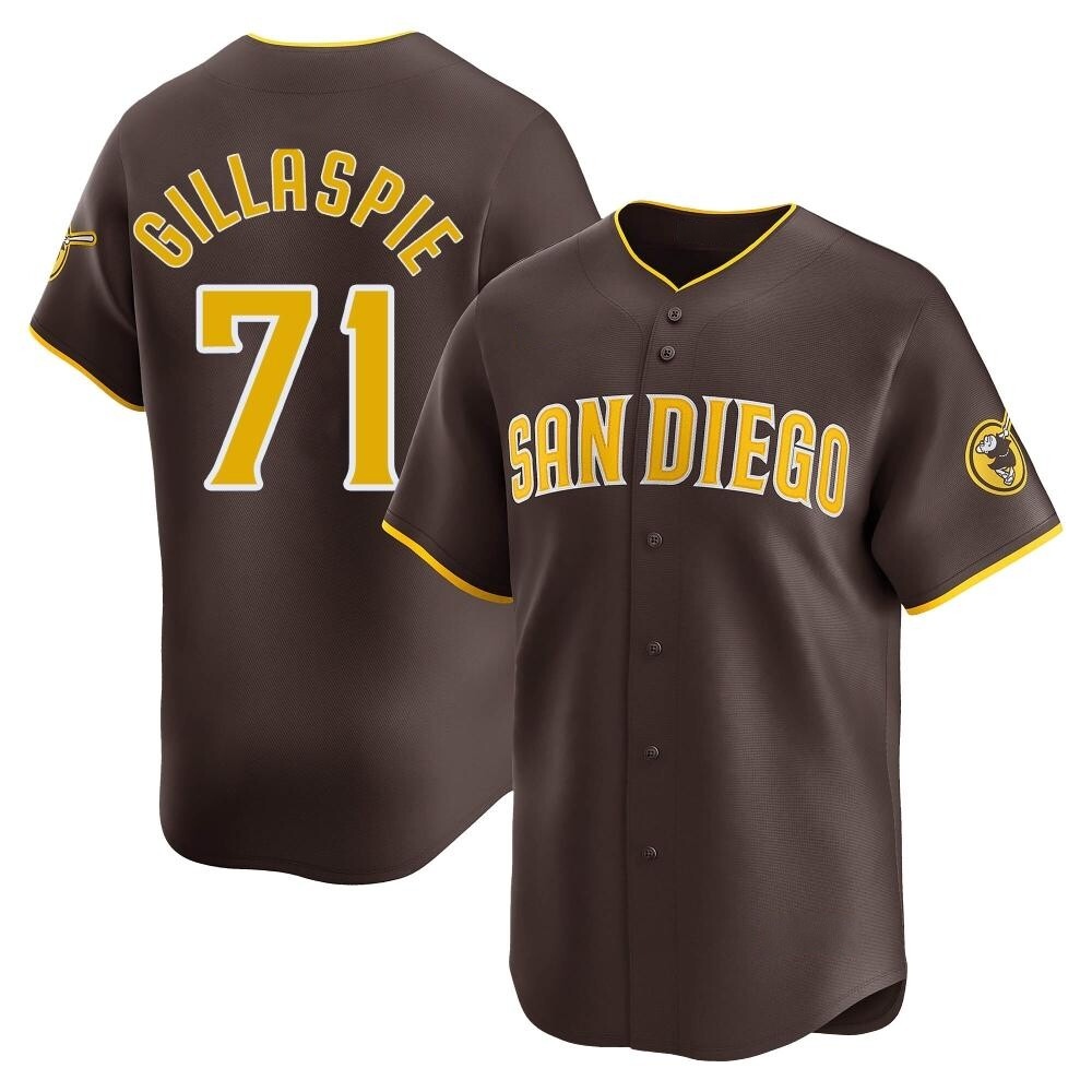Limited Logan Gillaspie Men's San Diego Padres Brown Away Jersey Limited Logan Gillaspie Men's San Diego Padres Brown Away Jersey