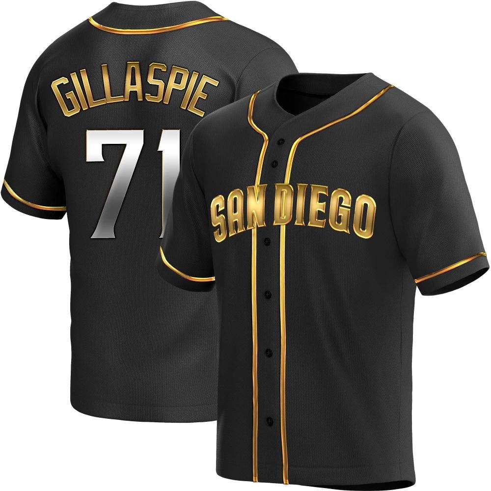 Replica Logan Gillaspie Men's San Diego Padres Black Golden Alternate Jersey Replica Logan Gillaspie Men's San Diego Padres Black Golden Alternate Jersey