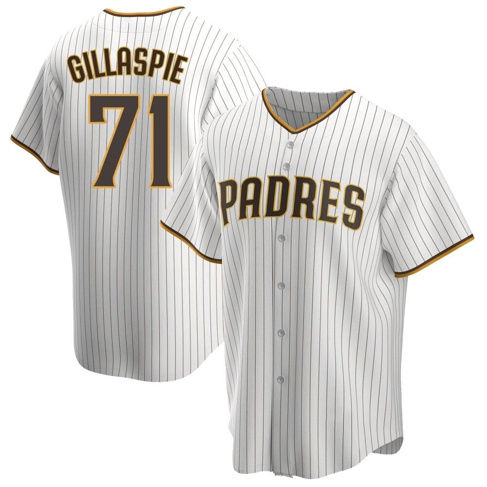 Replica Logan Gillaspie Men's San Diego Padres White /Brown Home Jersey Replica Logan Gillaspie Men's San Diego Padres White /Brown Home Jersey
