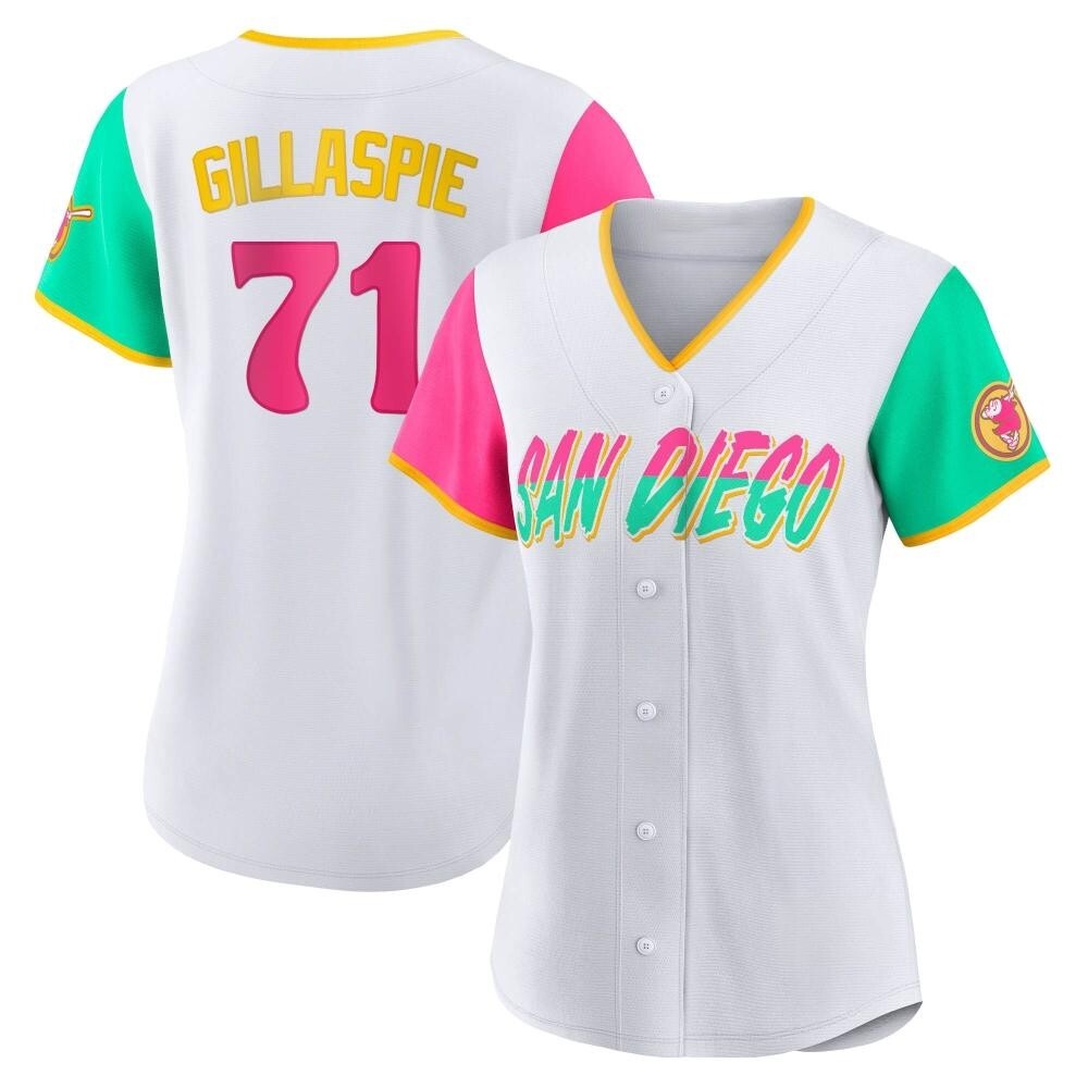 Replica Logan Gillaspie Women's San Diego Padres White 2022 City Connect Jersey Replica Logan Gillaspie Women's San Diego Padres White 2022 City Connect Jersey
