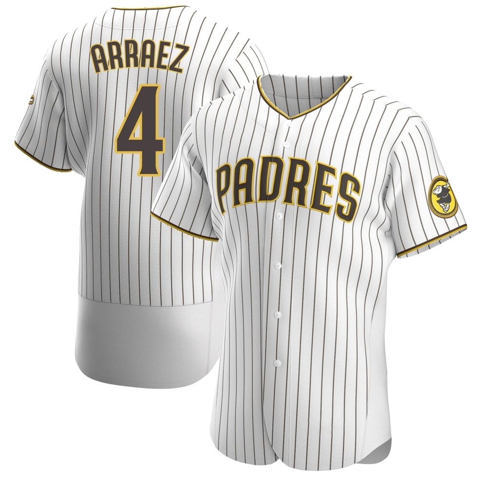 Authentic Luis Arraez Men's San Diego Padres White /Brown Home Jersey Authentic Luis Arraez Men's San Diego Padres White /Brown Home Jersey