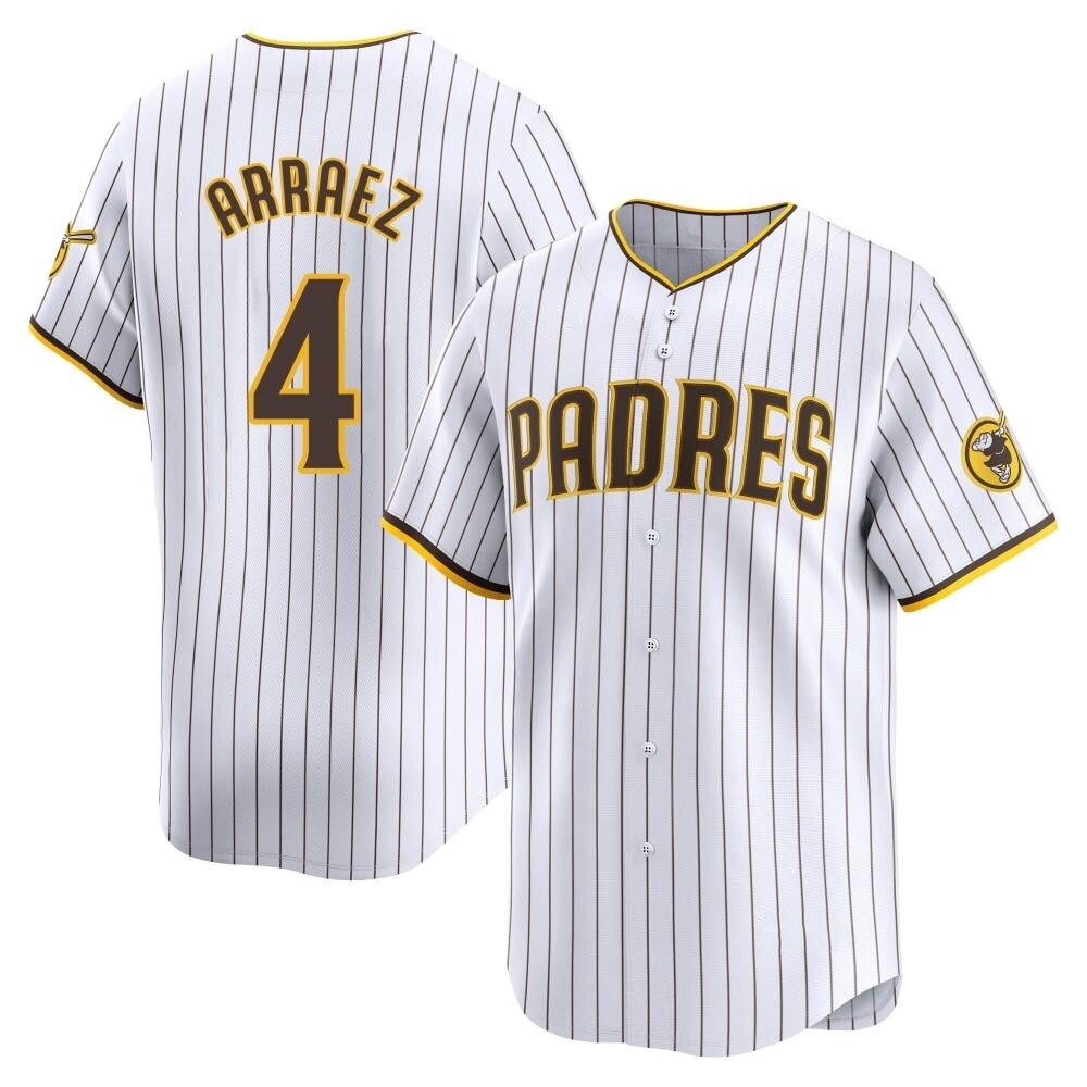 Limited Luis Arraez Men's San Diego Padres White Home Jersey Limited Luis Arraez Men's San Diego Padres White Home Jersey