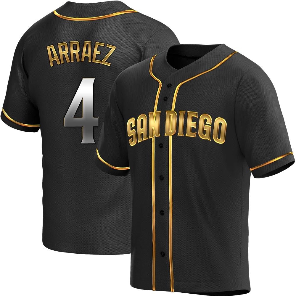 Replica Luis Arraez Men's San Diego Padres Black Golden Alternate Jersey Replica Luis Arraez Men's San Diego Padres Black Golden Alternate Jersey