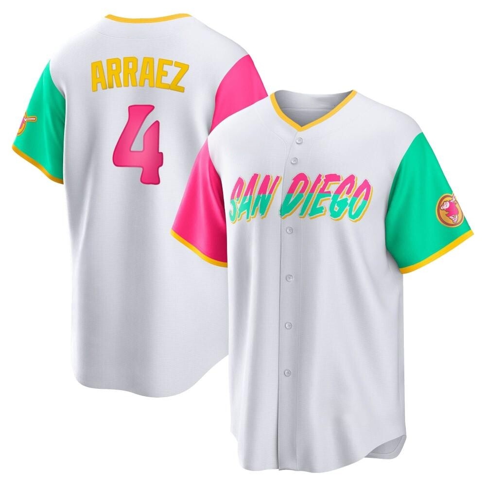 Replica Luis Arraez Men's San Diego Padres White 2022 City Connect Jersey Replica Luis Arraez Men's San Diego Padres White 2022 City Connect Jersey