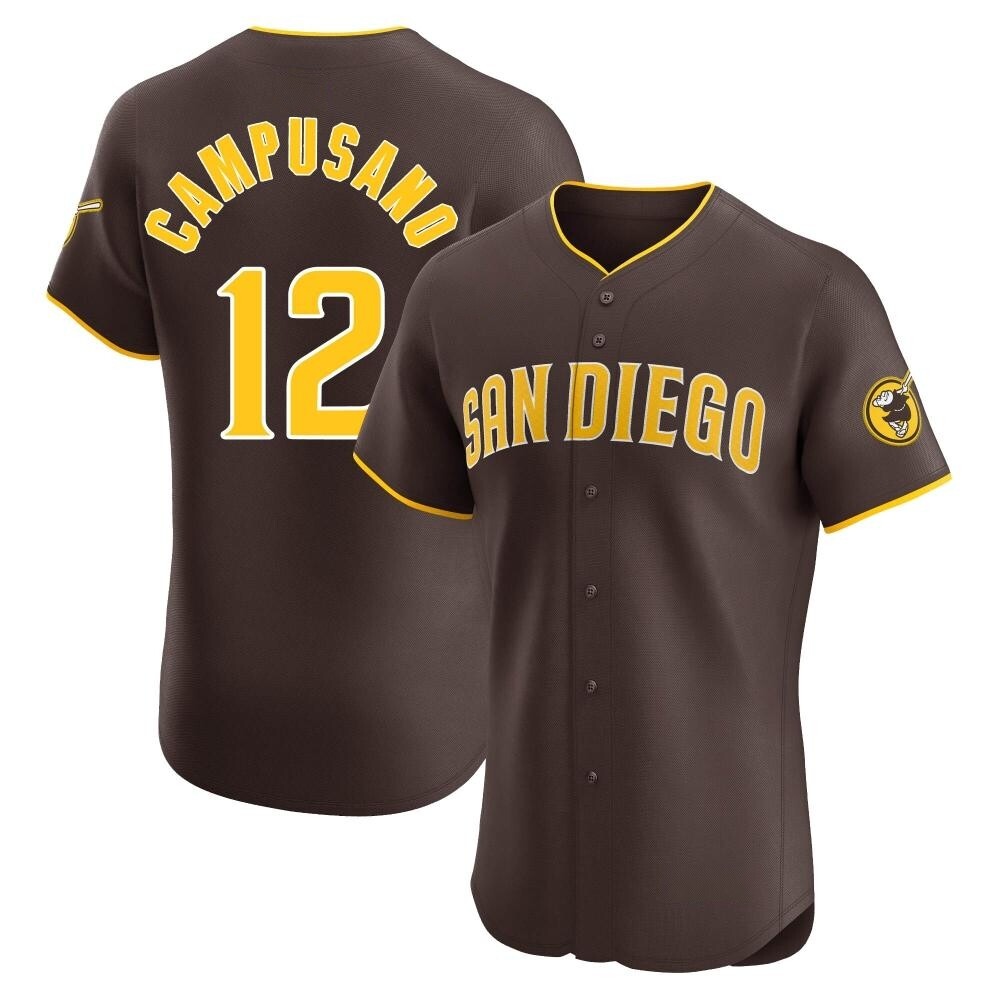 Elite Luis Campusano Men's San Diego Padres Brown Road Vapor Premier Jersey Elite Luis Campusano Men's San Diego Padres Brown Road Vapor Premier Jersey