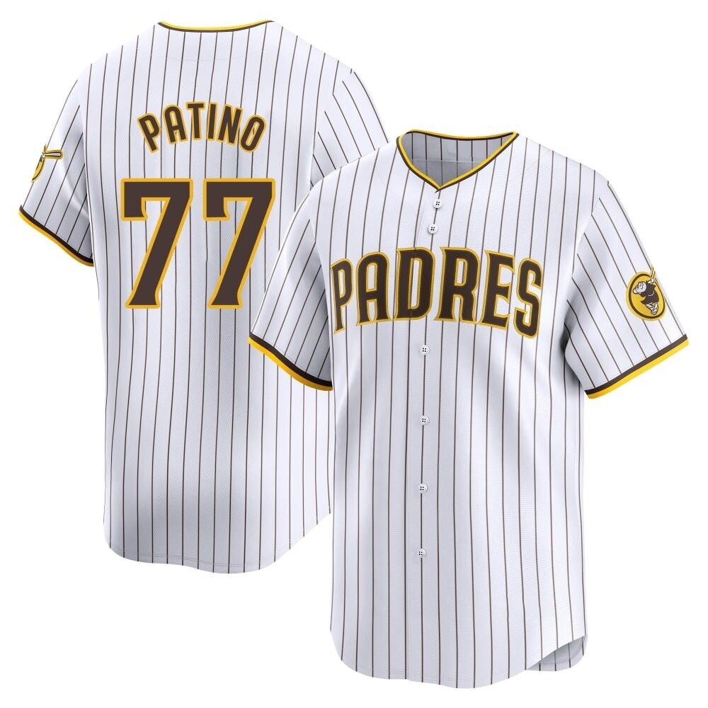 Limited Luis Patino Men's San Diego Padres White Home Jersey Limited Luis Patino Men's San Diego Padres White Home Jersey