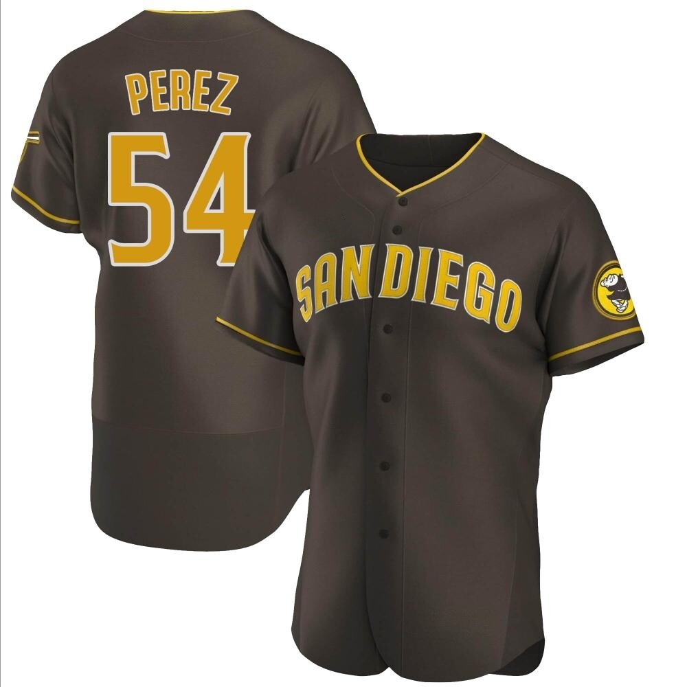 Authentic Martin Perez Men's San Diego Padres Brown Road Jersey Authentic Martin Perez Men's San Diego Padres Brown Road Jersey