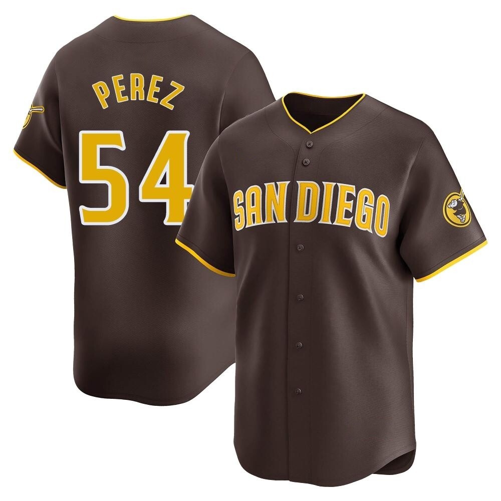 Limited Martin Perez Men's San Diego Padres Brown Away Jersey Limited Martin Perez Men's San Diego Padres Brown Away Jersey