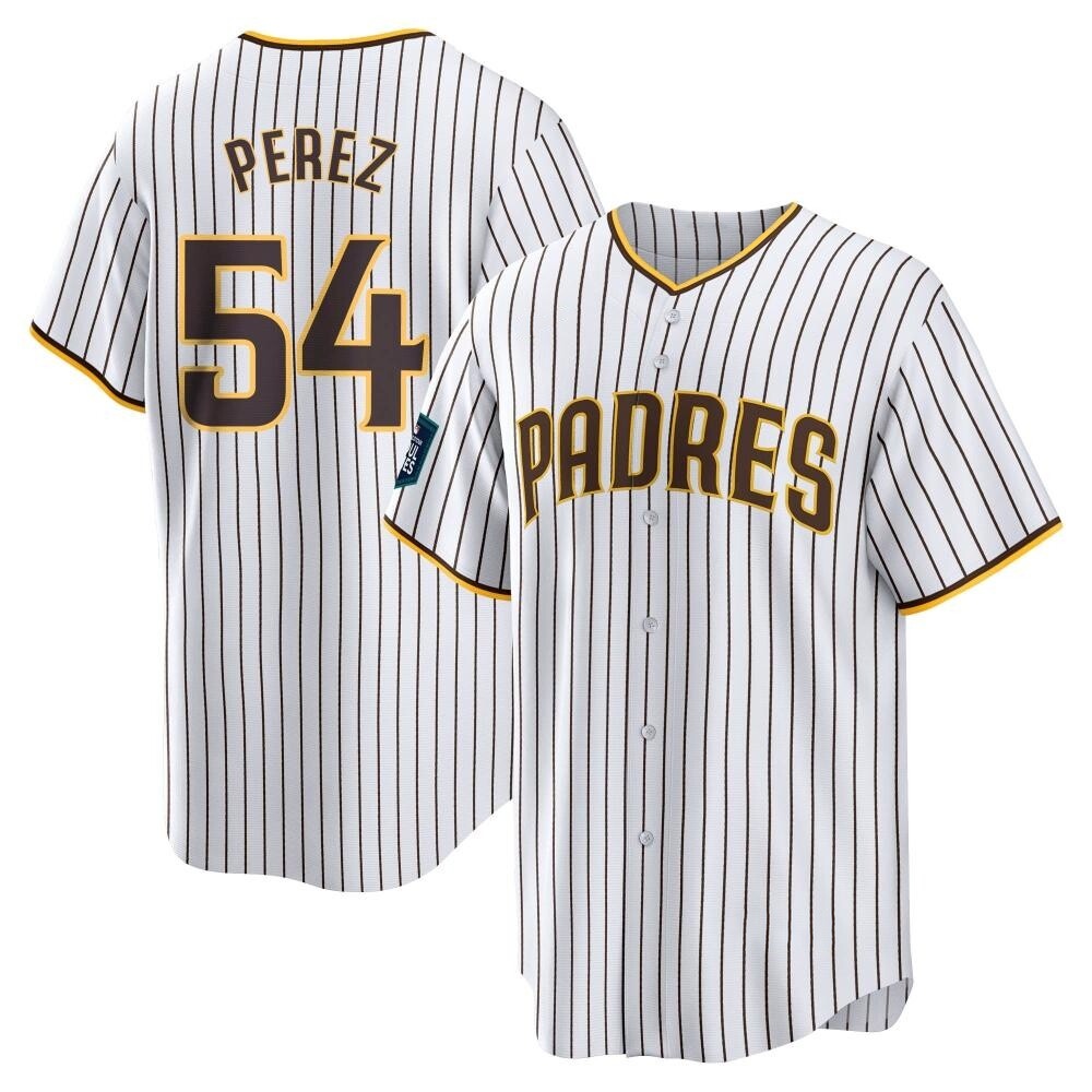 Replica Martin Perez Men's San Diego Padres White 2024 World Tour Seoul Series Home Jersey