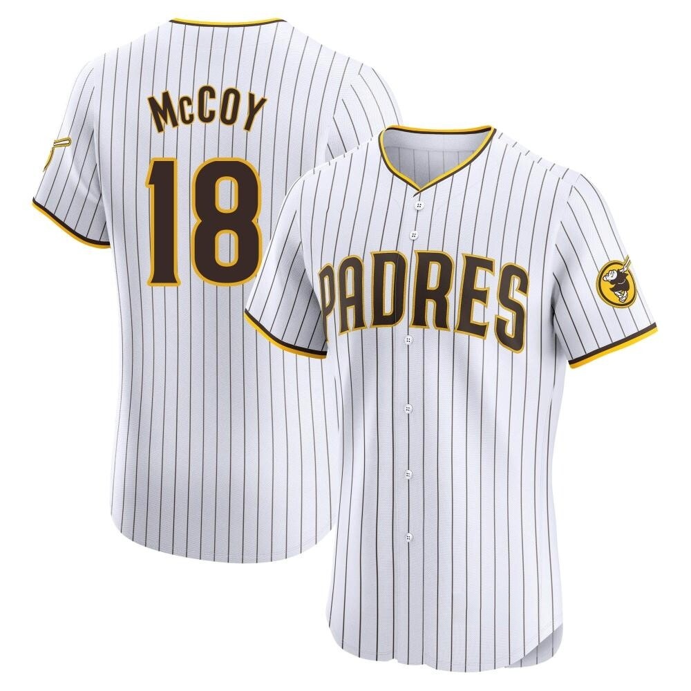 Elite Mason McCoy Men's San Diego Padres White Home Jersey Elite Mason McCoy Men's San Diego Padres White Home Jersey