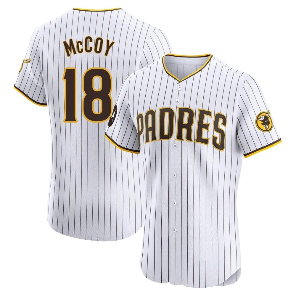 Elite Mason McCoy Men's San Diego Padres White Home Patch Jersey Elite Mason McCoy Men's San Diego Padres White Home Patch Jersey