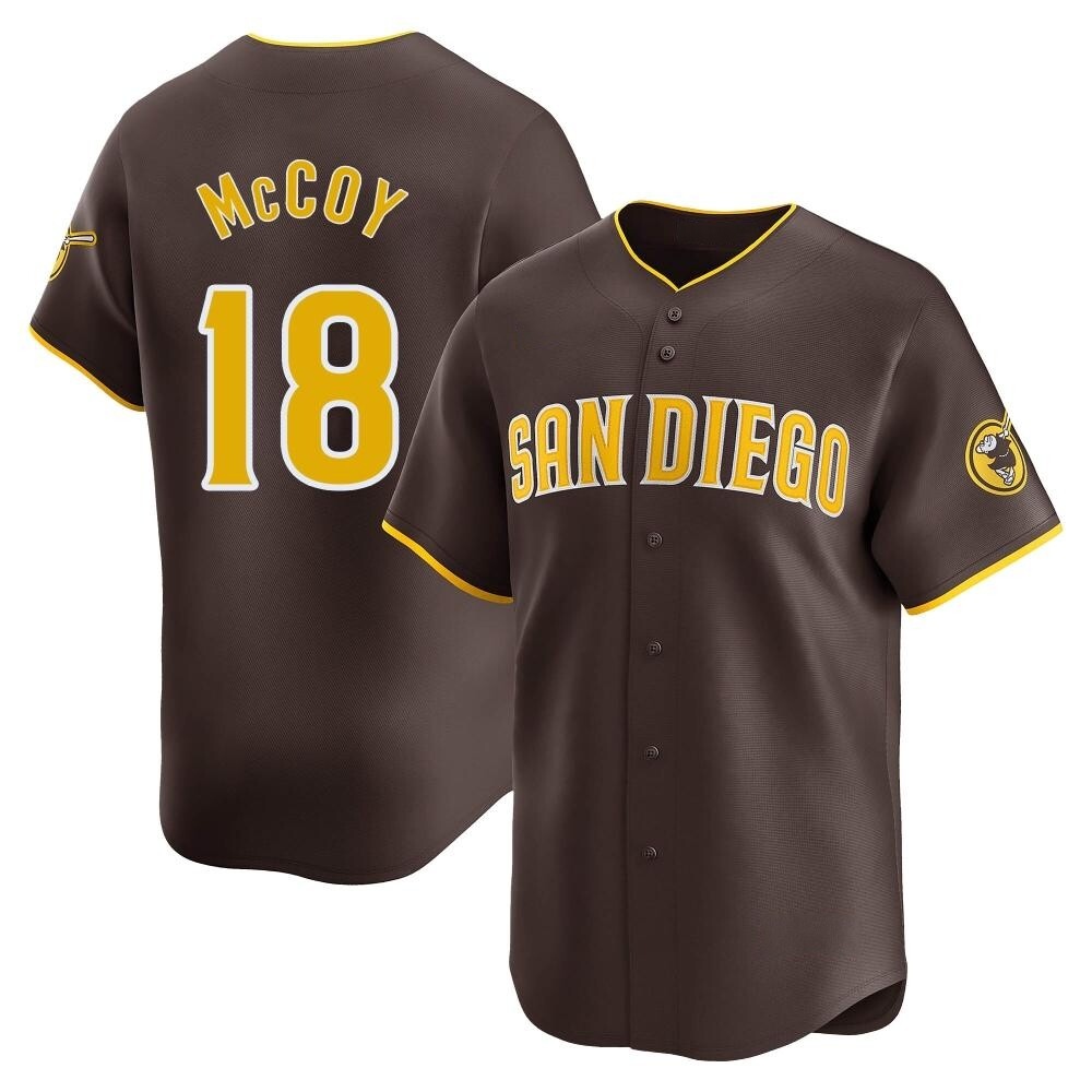 Limited Mason McCoy Men's San Diego Padres Brown Away Jersey Limited Mason McCoy Men's San Diego Padres Brown Away Jersey