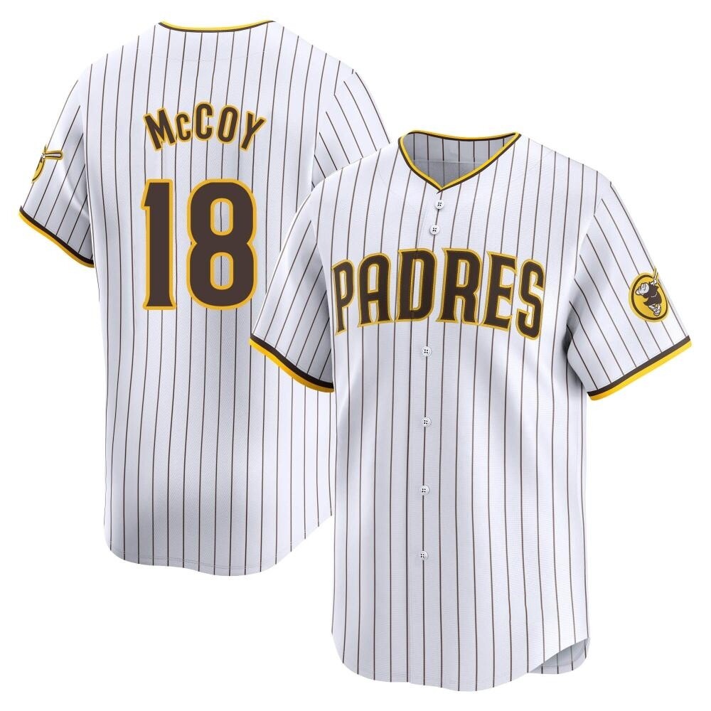 Limited Mason McCoy Men's San Diego Padres White Home Jersey Limited Mason McCoy Men's San Diego Padres White Home Jersey