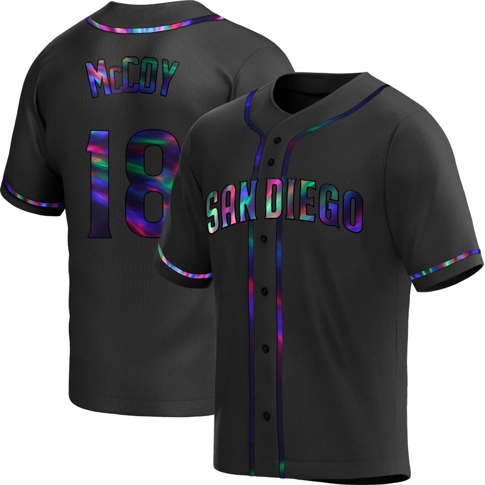Replica Mason McCoy Men's San Diego Padres Black Holographic Alternate Jersey Replica Mason McCoy Men's San Diego Padres Black Holographic Alternate Jersey