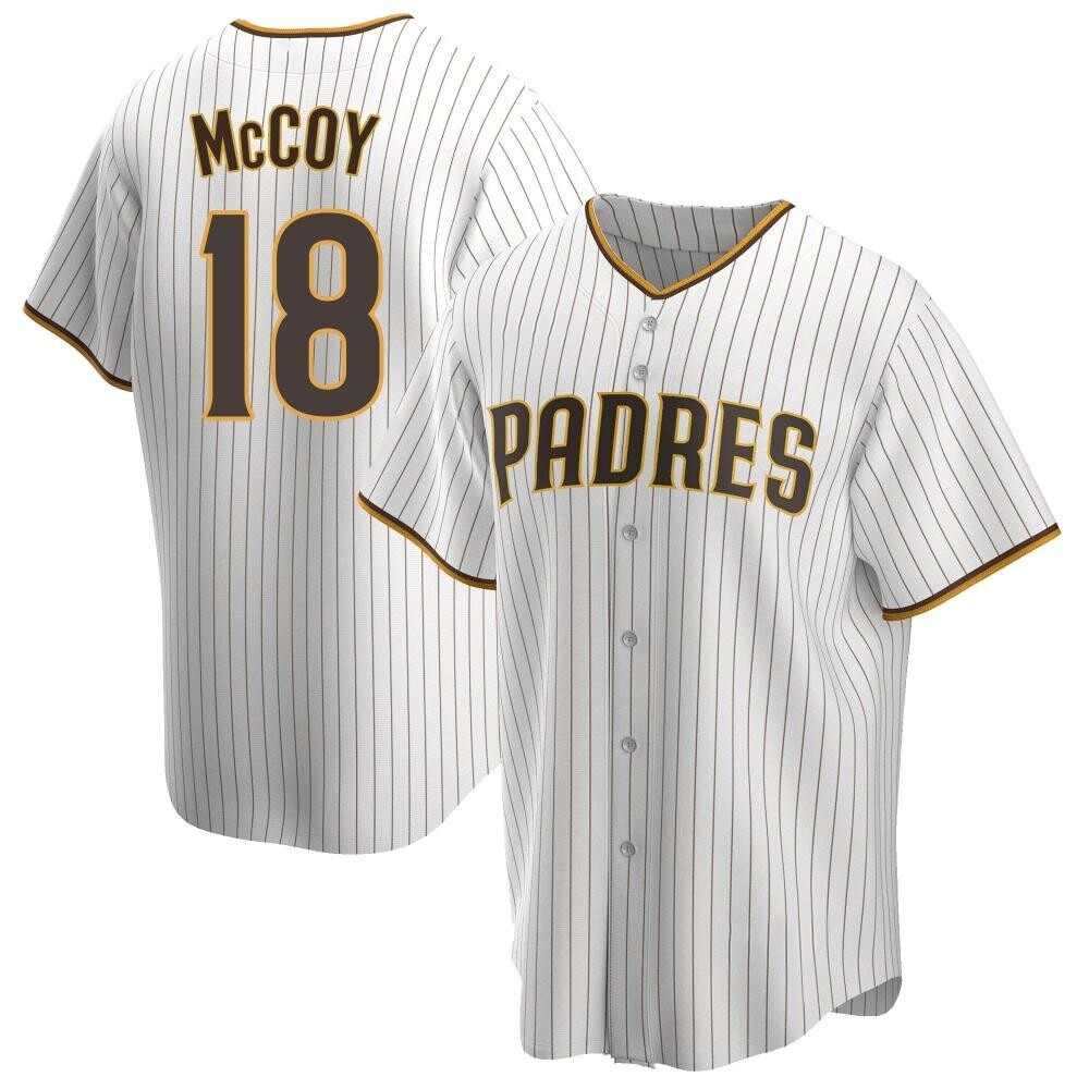 Replica Mason McCoy Men's San Diego Padres White /Brown Home Jersey Replica Mason McCoy Men's San Diego Padres White /Brown Home Jersey