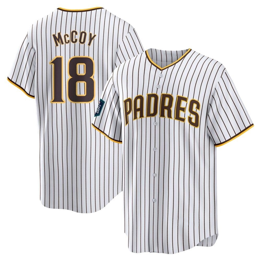 Replica Mason McCoy Men's San Diego Padres White 2024 World Tour Seoul Series Home Jersey Replica Mason McCoy Men's San Diego Padres White 2024 World Tour Seoul Series Home Jersey