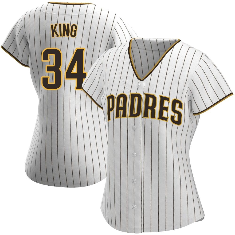 Replica Michael King Women's San Diego Padres White /Brown Home Jersey