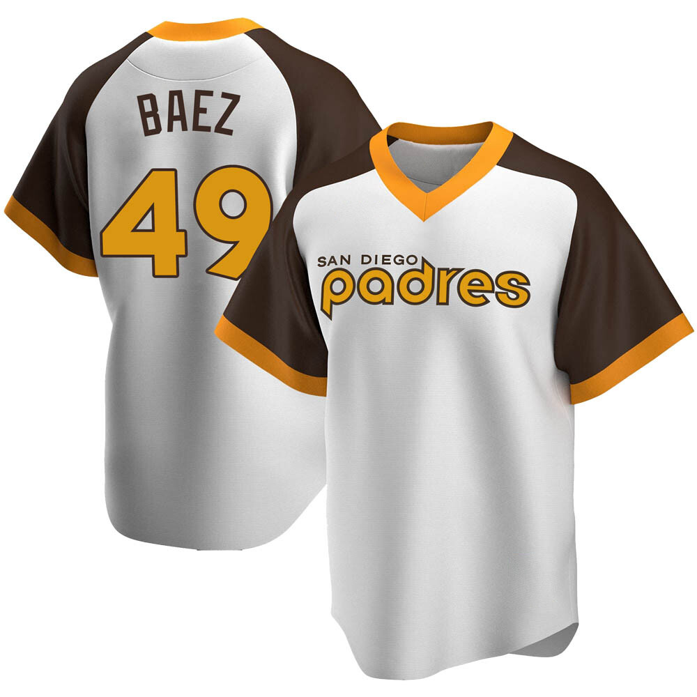Replica Michel Baez Men's San Diego Padres White Home Cooperstown Collection Jersey Replica Michel Baez Men's San Diego Padres White Home Cooperstown Collection Jersey