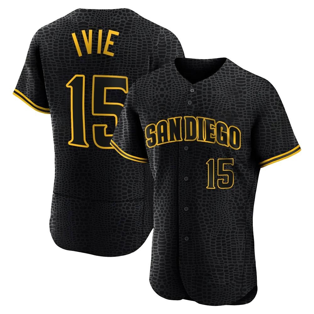 Authentic Mike Ivie Men's San Diego Padres Black Snake Skin City Jersey Authentic Mike Ivie Men's San Diego Padres Black Snake Skin City Jersey