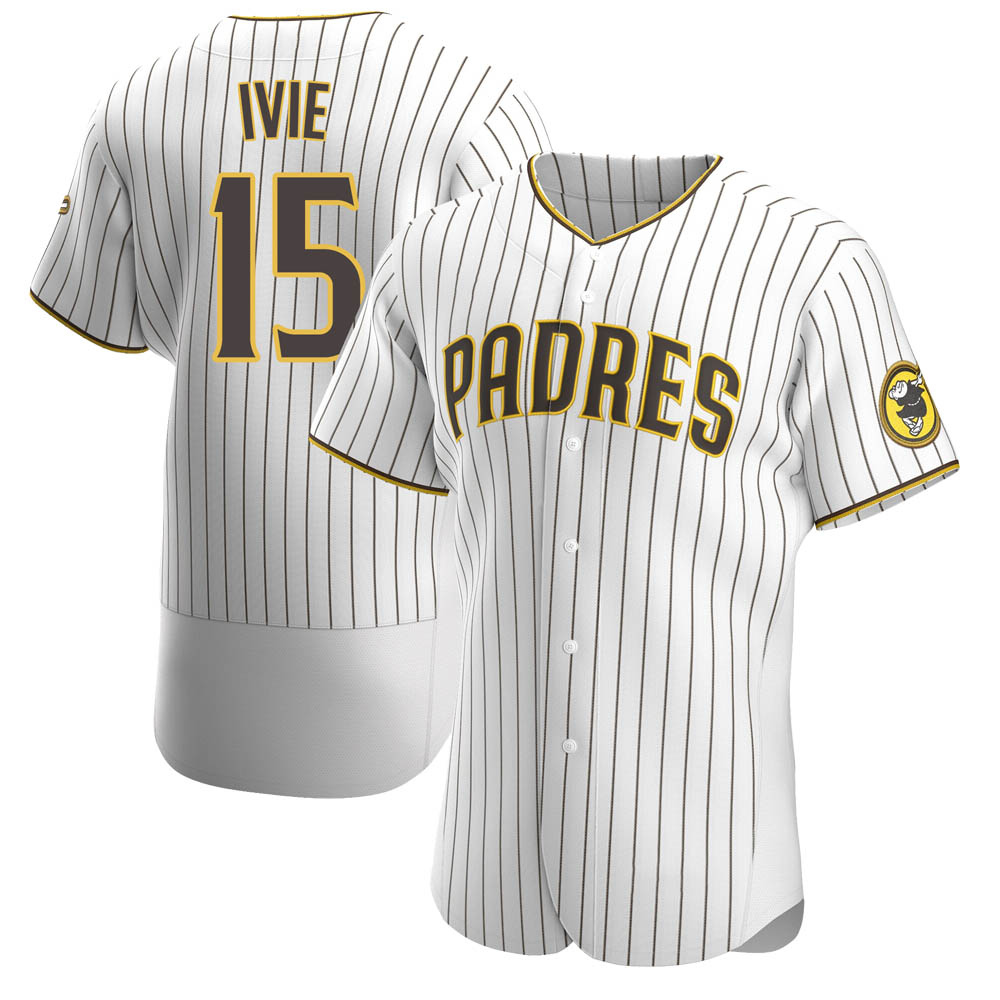 Authentic Mike Ivie Men's San Diego Padres White /Brown Home Jersey Authentic Mike Ivie Men's San Diego Padres White /Brown Home Jersey