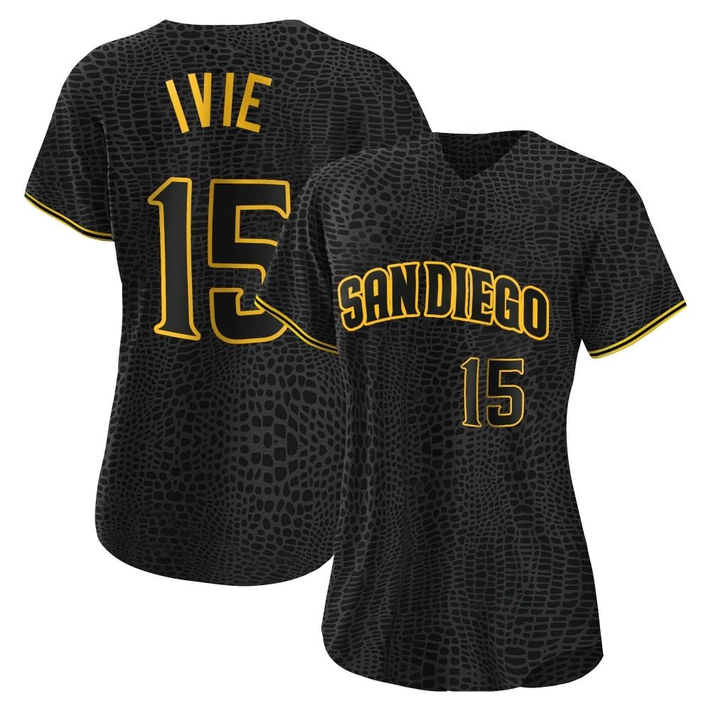 Authentic Mike Ivie Women's San Diego Padres Black Snake Skin City Jersey
