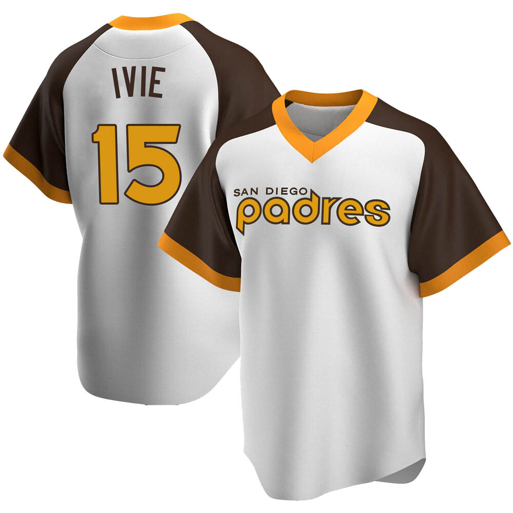 Replica Mike Ivie Men's San Diego Padres White Home Cooperstown Collection Jersey