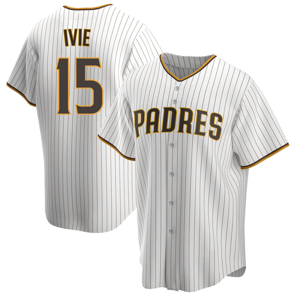 Replica Mike Ivie Youth San Diego Padres White /Brown Home Jersey